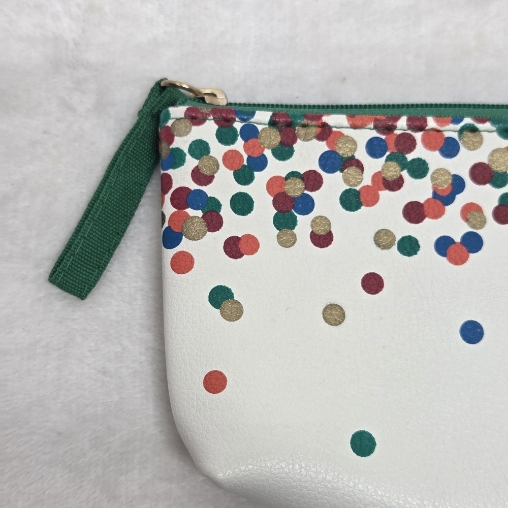 Arbonne Festive Multi-Color Polka Dot Cosmetic Travel Pouch Zippered Confetti - Picture 3 of 7